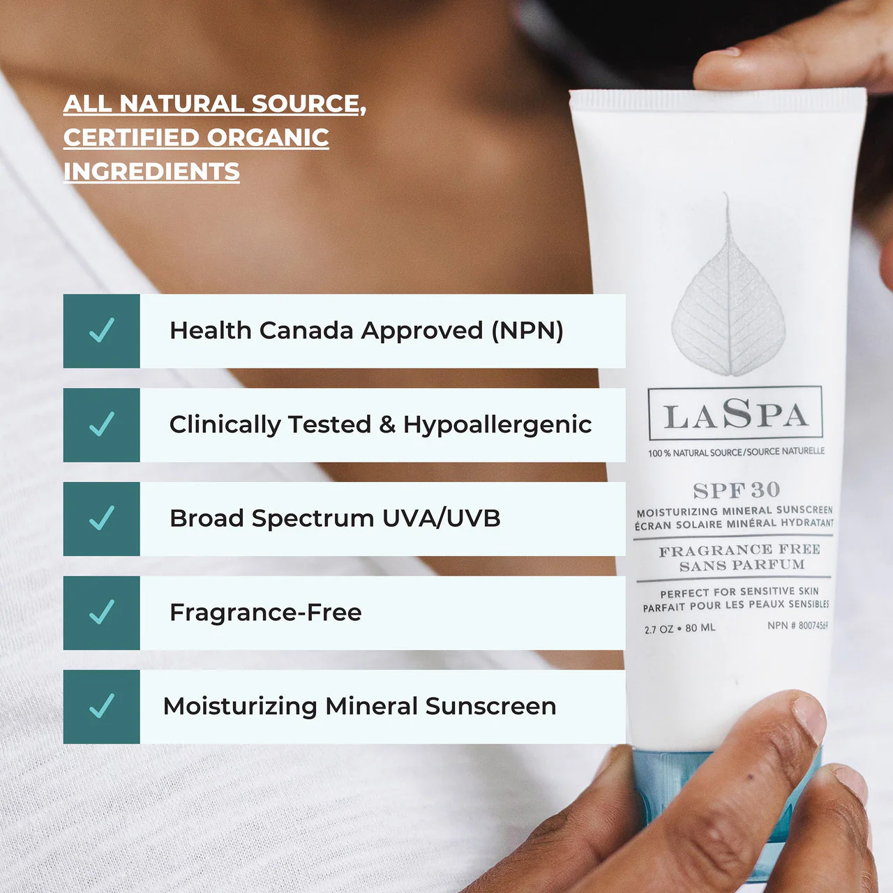 LASPA Moisturizing Mineral Sunscreen SPF 30 - Image 3